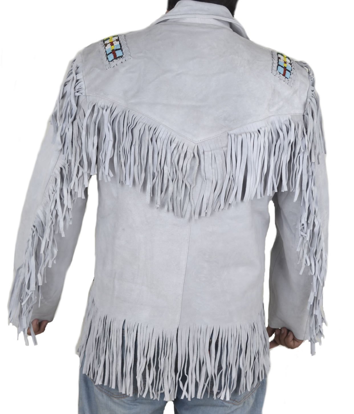 Men's Western Cowboy Fringed Leather Shirt - Vintage Style Distressed Brown Jacket for Rodeo, Country Music Festivals & Halloween Costumes