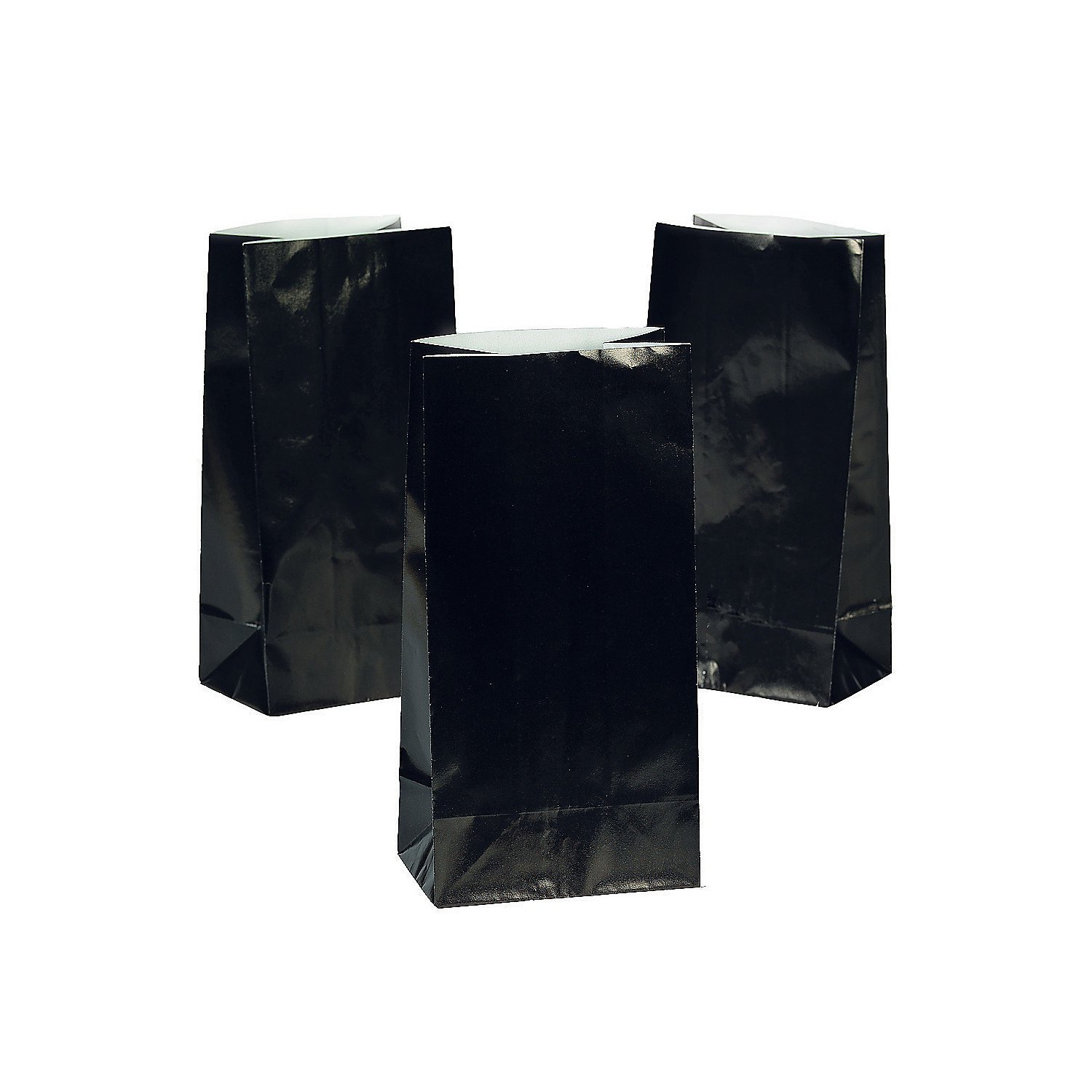 Black Paper Party Bags - 12 Pack Bulk Party Supplies for Halloween, Birthday & Gift Treat Bags | Perfect for Candy, Favors & Small Gifts