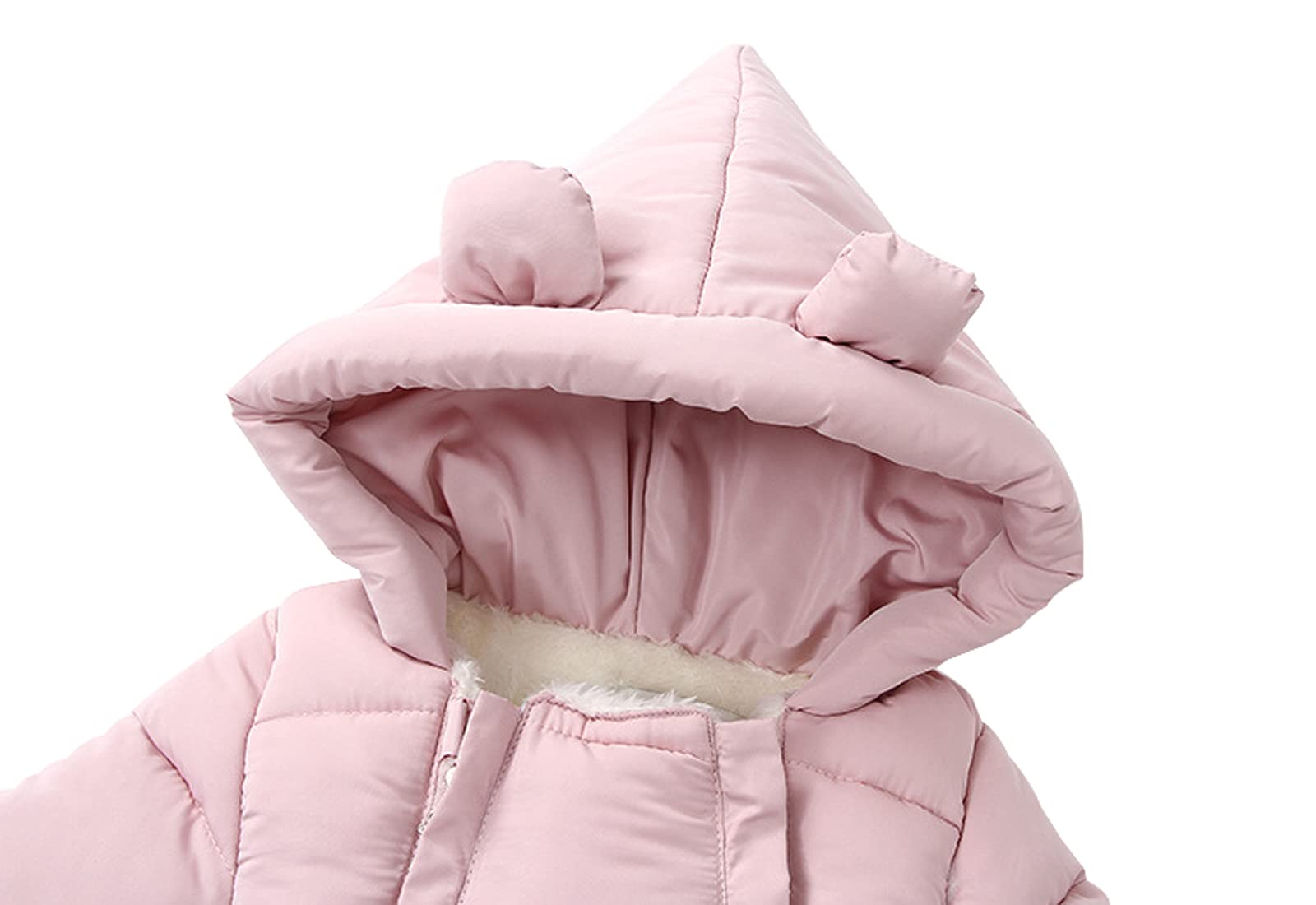 **DINGDONG'S CLOSET Baby Boys & Girls Winter Snowsuit - Hooded Star Puffer Jacket with Mittens, Warm Padded Outwear for Cold Weather - Perfect for Snow Play, Outdoor Adventures & Winter Travel**