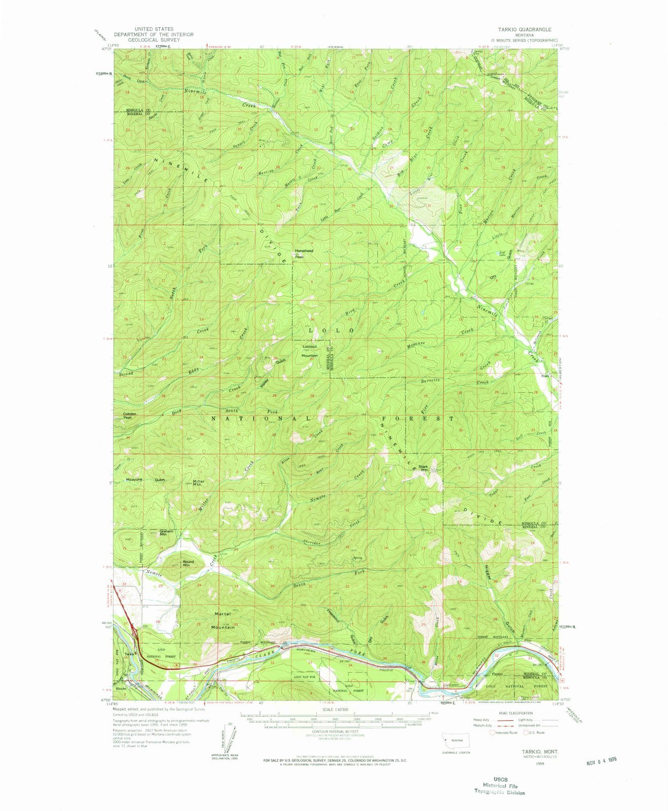 1959 Tarkio, MT USGS Historical Topographic Map - Vintage Montana Wall Art Decor (44x55 Inches) - Perfect for Home Office, Living Room & Gift for Map Collectors