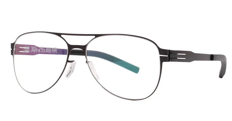 Aimee Unisex Full Rim Oval Double Bridge Stainless Steel Eyeglasses Frame 21201 - Lightweight & Durable Glasses for Reading, Work, and Everyday Fashion