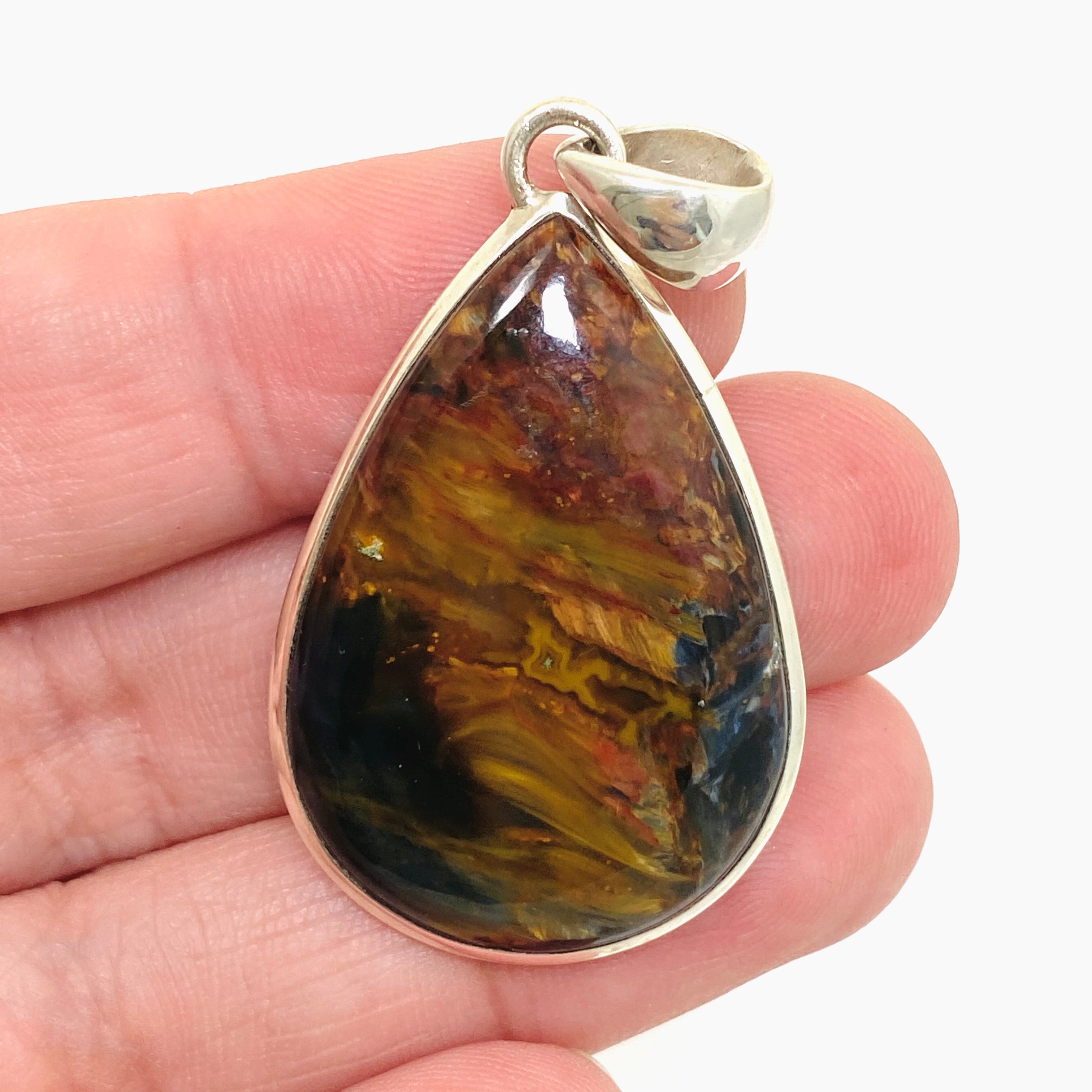 Natural Pietersite Teardrop Cabochon Pendant - Handmade Jewelry PPGJ1062 for Women, Gift for Her, Healing Crystal Necklace - Perfect for Meditation, Yoga & Spiritual Healing
