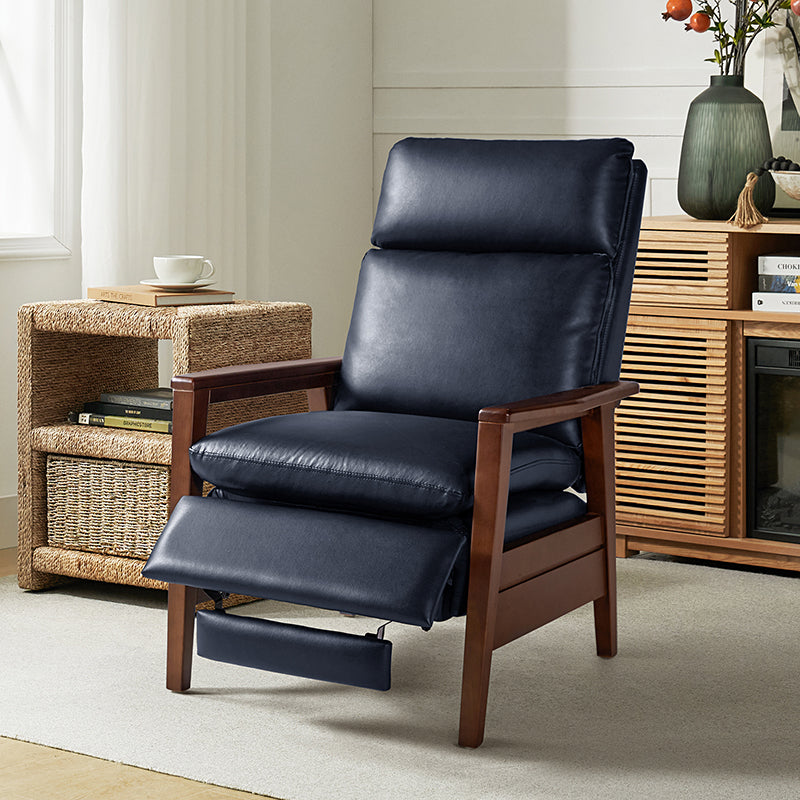 Premium Rainer Faux Leather Recliner Chair with Solid Wood Frame - Timeless Elegance for Living Room, Home Theater & Office Comfort