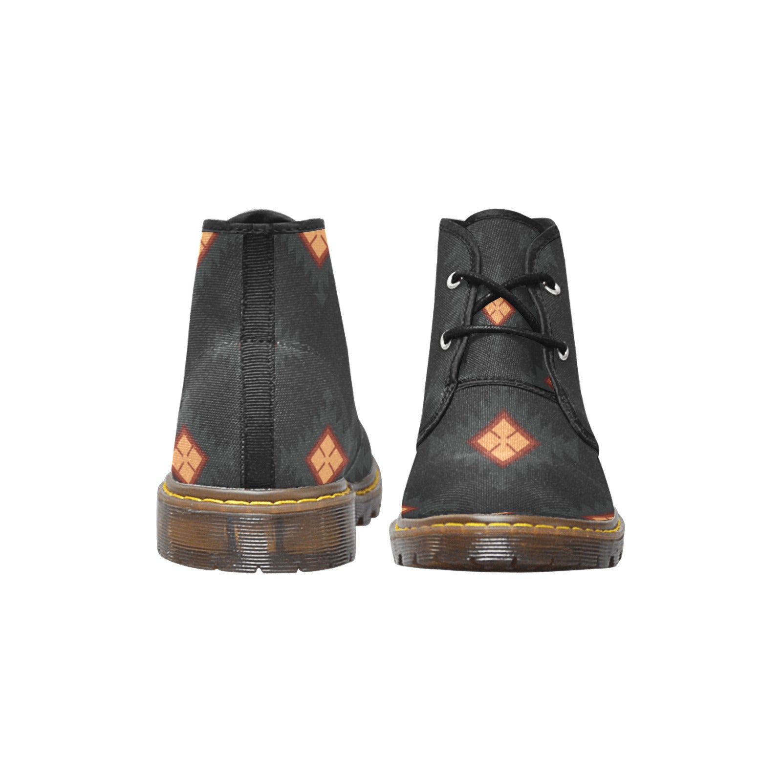 Women's Canvas Chukka Boots with Diamond Accents - Comfortable Casual Ankle Boots for Everyday Wear (Model 2402-1) | Perfect for Work, Walking & Outdoor Activities