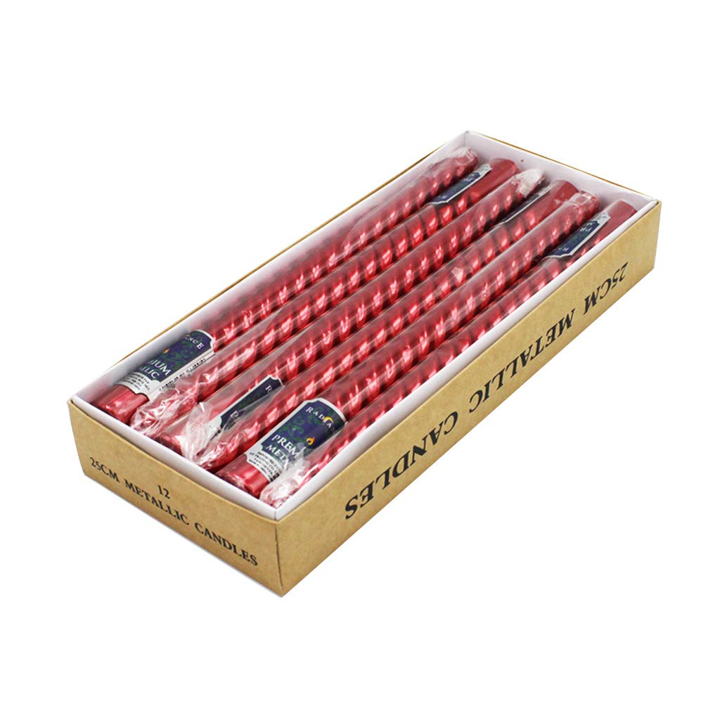 HELYZQ 12-Piece Set Taper Spiral Twisted Smokeless Candles for Dinner Table - Long Wax Candles for Romantic Dinners, Weddings & Home Decor