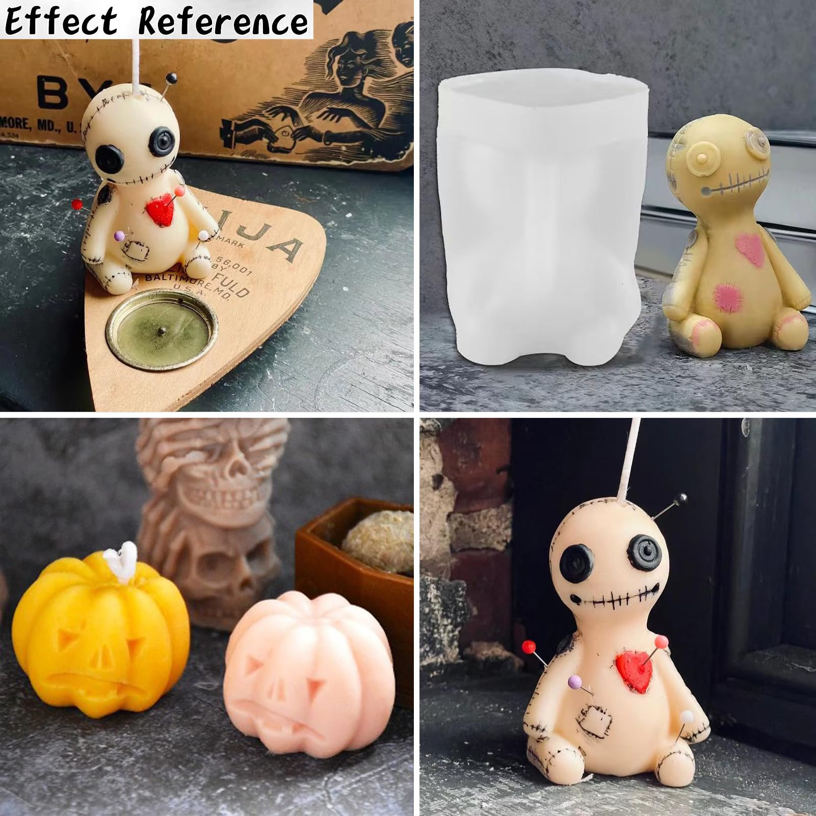 Halloween Pumpkin & Horror Doll Silicone Candle Molds - DIY Aromatherapy Candles, Wax Crafts, Polymer Clay Decorations - Perfect for Spooky Home Decor, Party Favors & Seasonal Gift Making