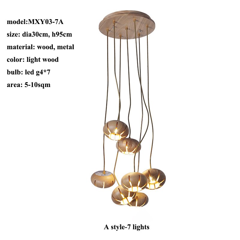 Elegant Wooden LED Chandelier - Modern Rustic Ceiling Light Fixture with Warm White Lighting | Perfect for Dining Room, Bedroom or Cabin Decor