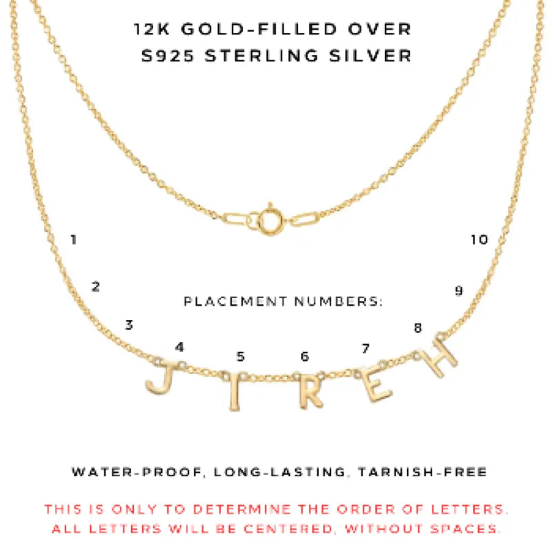 Personalized Letter Necklace - Custom Name/Word/Phrase Pendant Jewelry for Women - Perfect Gift for Birthday, Anniversary & Valentine's Day - Elegant Layering Necklace for Everyday Wear
