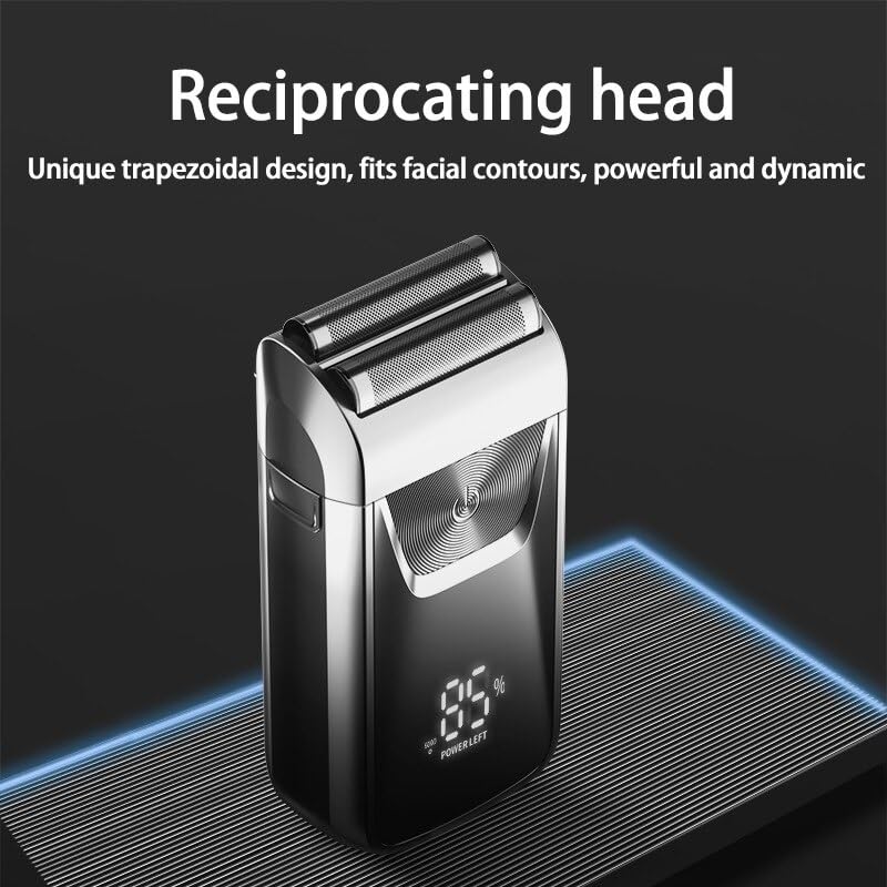 Rechargeable Electric Razor for Men - Wet & Dry Shaver with Beard & Hair Trimmer, Gold | Perfect for Travel, Home & Gym Use