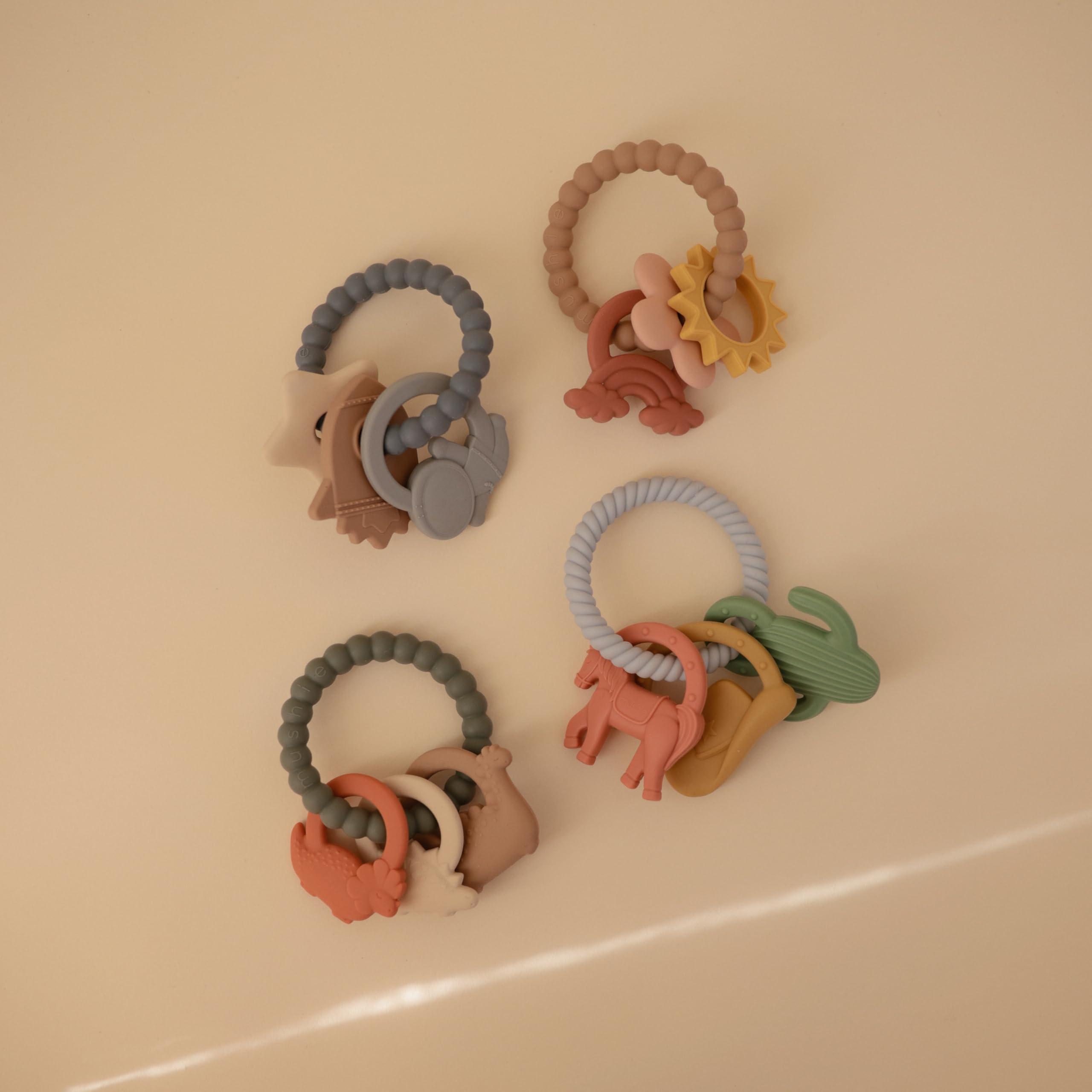 mushie Silicone Space Teether Ring - BPA-Free Baby Teething Toy for Soothing Sore Gums - Perfect for Infants & Toddlers (6+ Months) - Great for Home, Travel & Daycare Use
