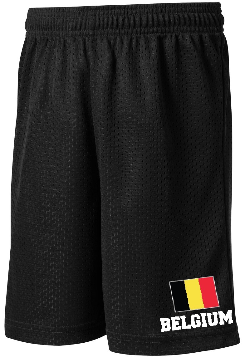 STUFF WITH ATTITUDE Belgium Black Polyester Shorts - Comfortable Casual Shorts for Men & Women | Perfect for Summer, Travel, Gym & Lounge