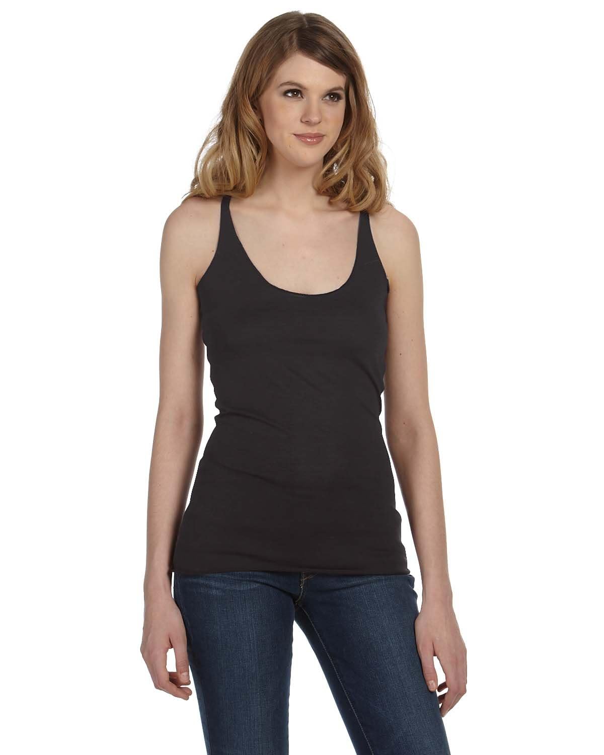 Bella Ladies' Sylvia Tri-Blend Racerback Tank Top - Soft & Comfortable Women's Workout Shirt, Large, Charcoal Heather - Perfect for Yoga, Running & Gym