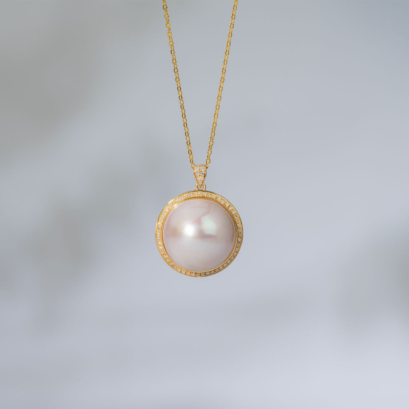 18K Solid Gold Diamond Edison Pearl Necklace KN00152 - Elegant Luxury Jewelry for Women | Perfect for Weddings, Anniversaries & Special Occasions