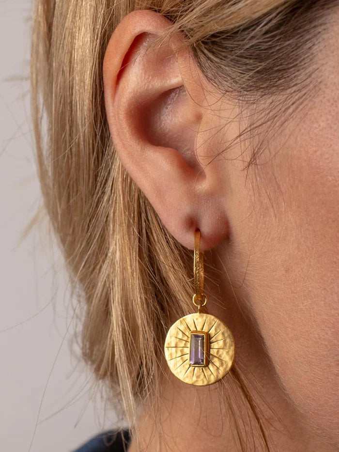 Sunshine Earrings - Dainty Gold Hoop Earrings for Women, Trendy Summer Jewelry Gift | Perfect for Beach, Vacation & Everyday Wear