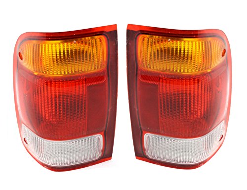RAREELECTRICAL Replacement Tail Lights Compatible with 1998-1999 Ford Ranger - Part Numbers F87Z13404BA, FO2801121, FO2800121, F87Z13405BA - Perfect for Night Driving & Enhanced Vehicle Safety