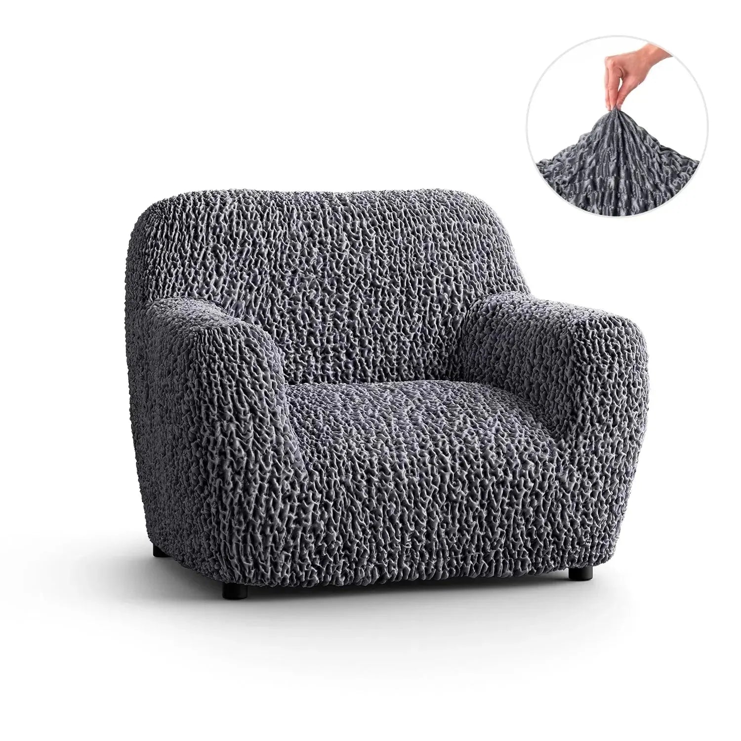 Goffrato Velvet Armchair Slipcover - Soft Stretch Furniture Protector for Living Room, Bedroom & Office - Easy Washable Chair Cover for Home Decor