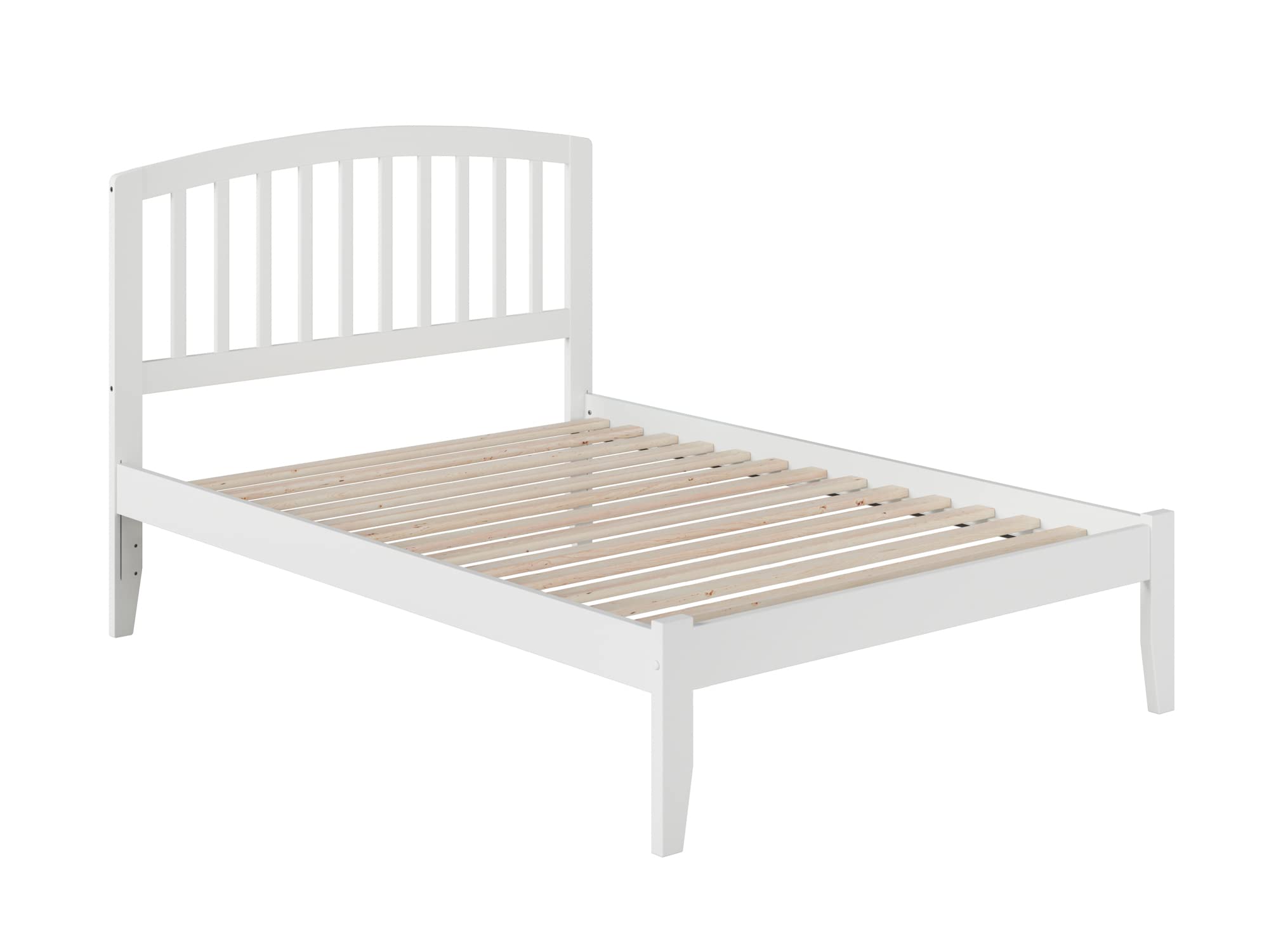 Atlantic Furniture AR8831002 Richmond Full Size Platform Bed with Open Foot Board - White | Modern Minimalist Bed Frame for Small Spaces & Guest Rooms