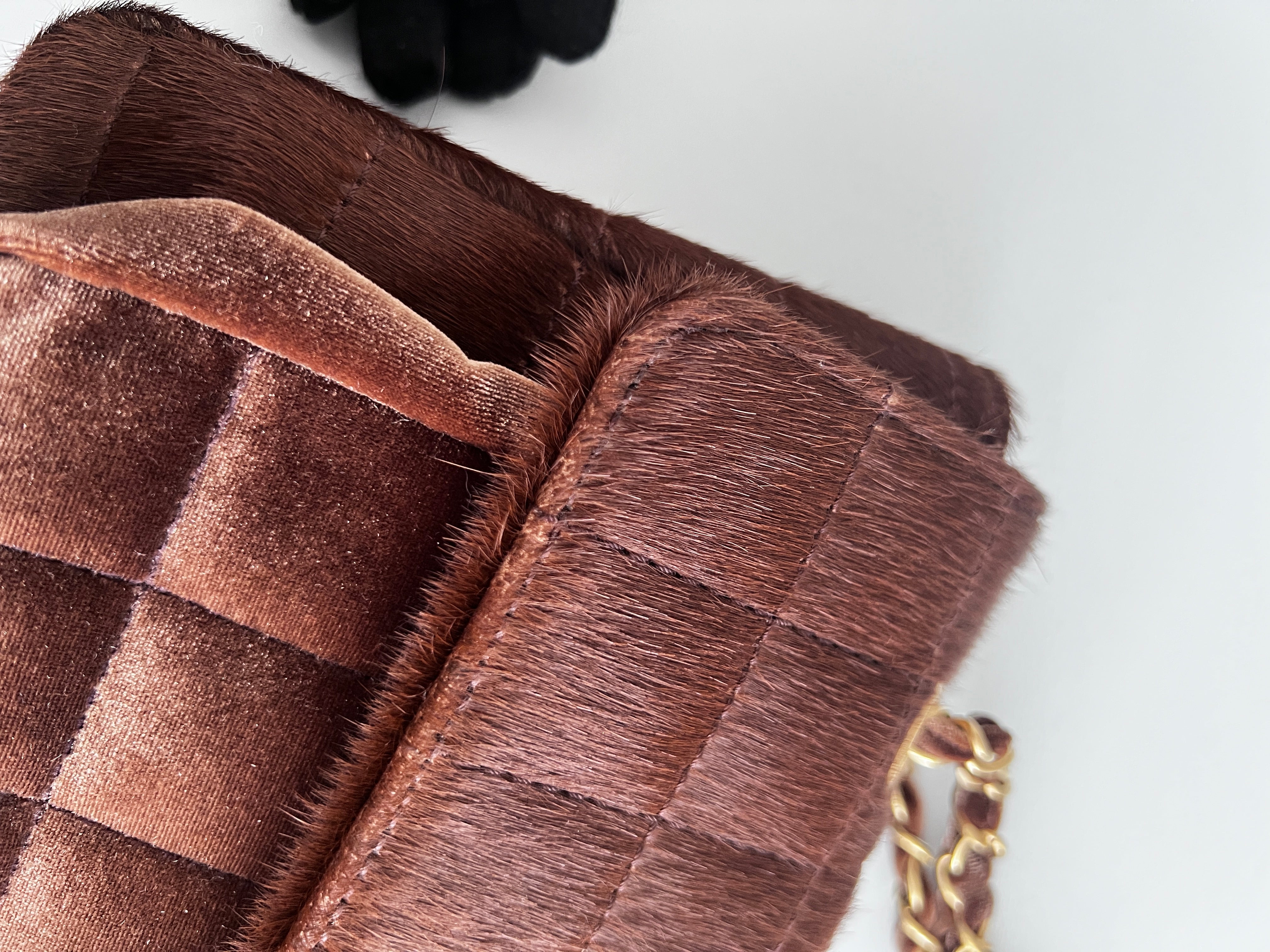 Chanel Pony Hair & Velvet Chocolate Bar Flap Bag - Luxury Designer Handbag for Women | Perfect for Evening Parties, Date Nights & Special Occasions