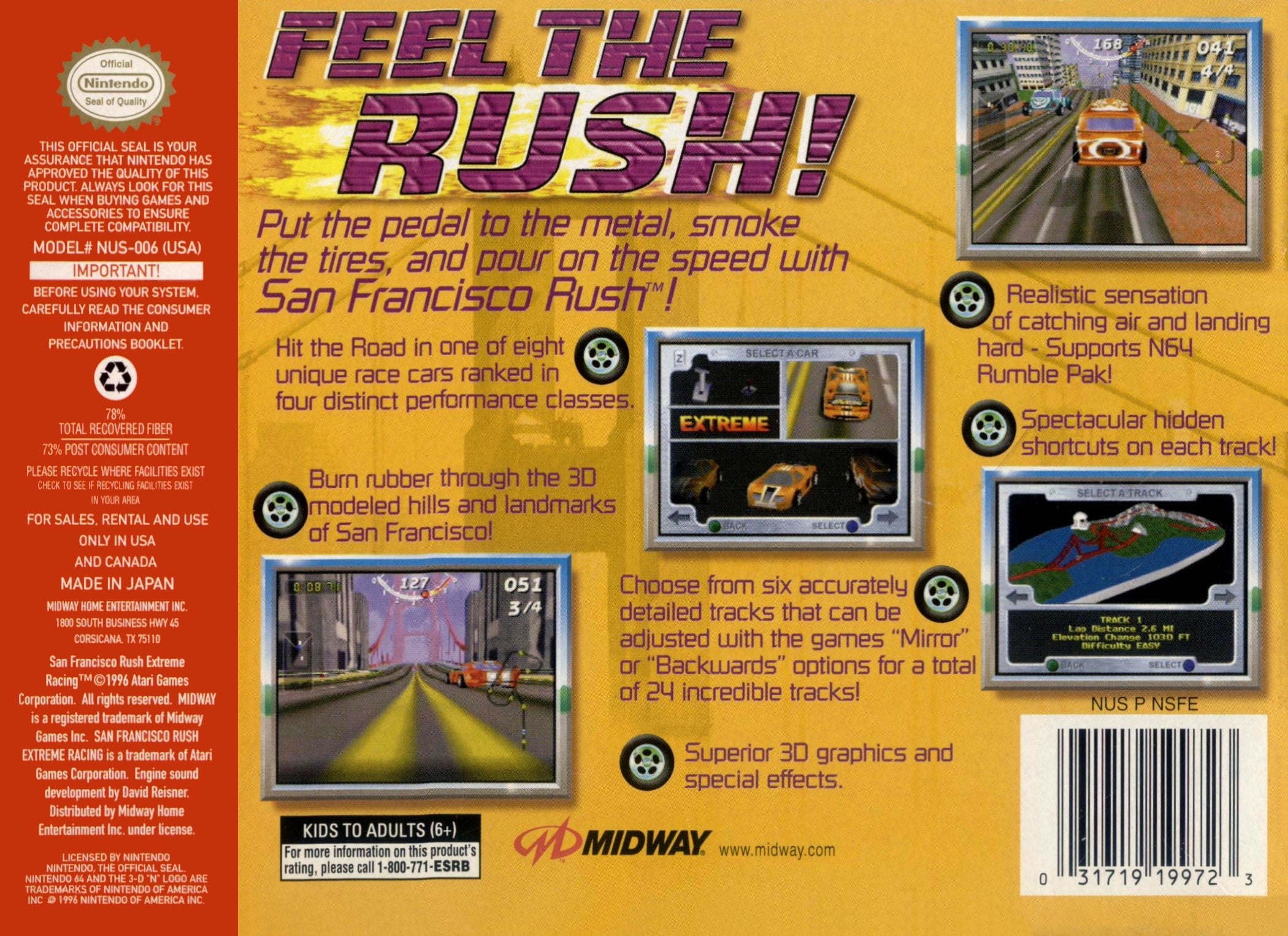 San Francisco Rush Extreme Racing Arcade Game - High-Speed Thrill Racing for Home & Arcade Entertainment | Perfect for Game Rooms, Parties & Retro Gaming Enthusiasts