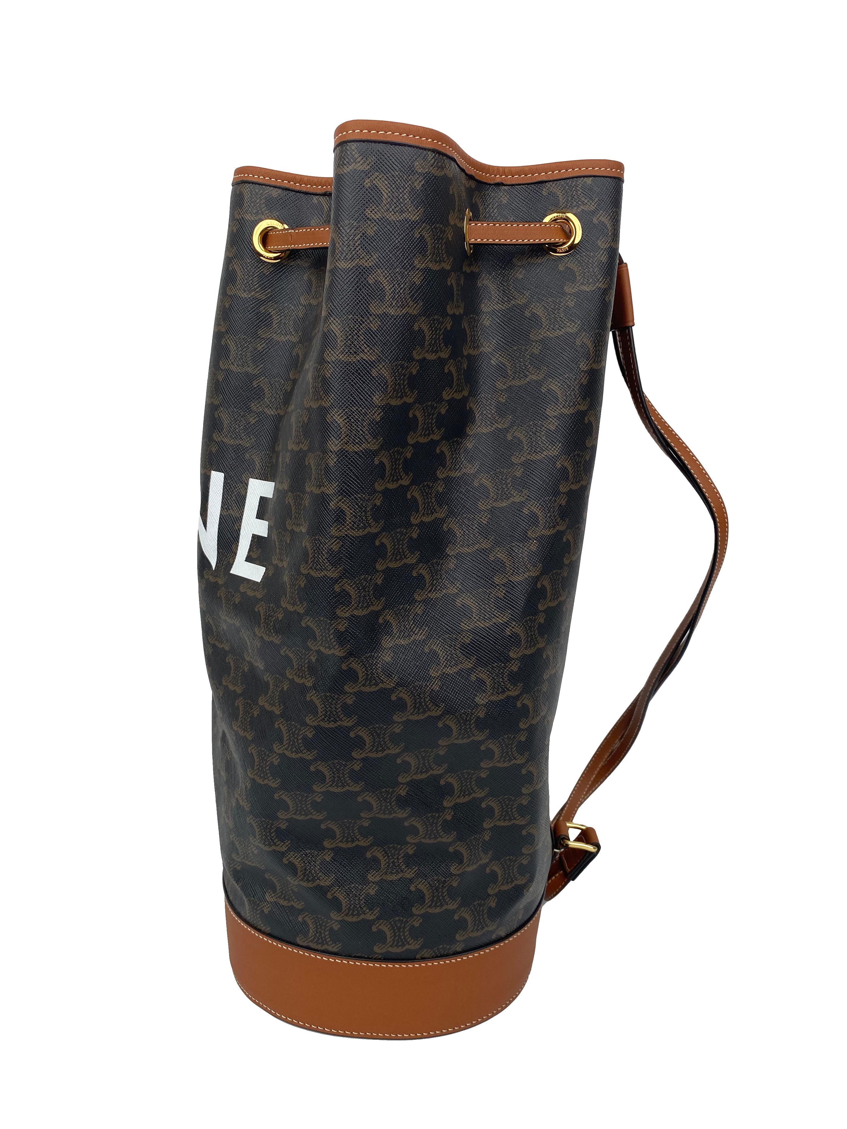 Celine Monogram Logo Bucket Bag - Luxury Leather Shoulder Bag for Women | Fashionable Handbag for Work, Travel & Everyday Use