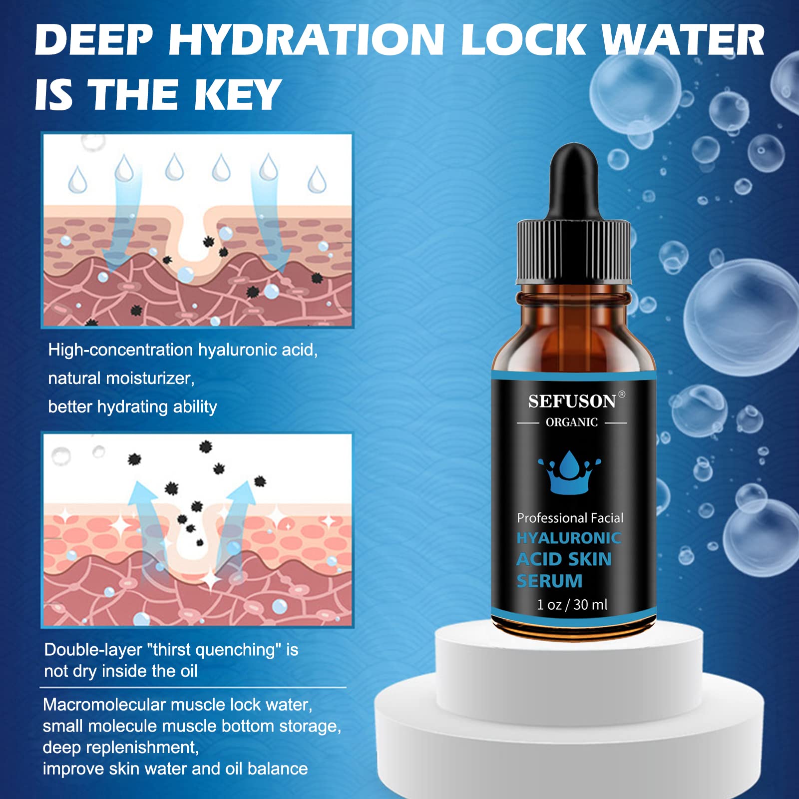**5% Hyaluronic Acid Serum with Vitamin E - Best Pure Hyaluronic Acid Moisturizer for Face, Anti-Aging & Wrinkle Reduction, Hydrates Fine Lines & Sensitive Skin, Fades Age Spots (30ml) - Perfect for Daily Skincare Routine & Nighttime Hydration**