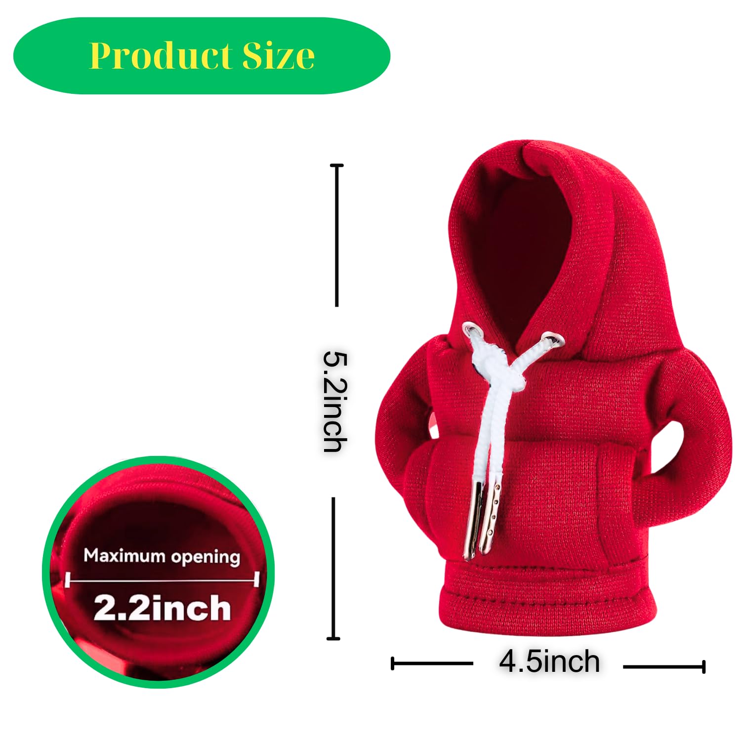 Gear Shift Hoodie - Car Shifter Stick Cover Protector & Novelty Decoration Gift for Family (Red) | Fun Car Accessory for Gear Stick Protection & Customization
