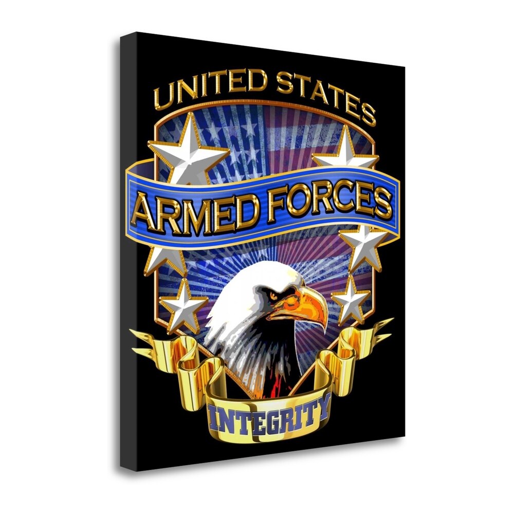 Armed Forces by Jim Baldwin - Premium Fine Art Giclee Print on Gallery Wrap Canvas, Ready to Hang Wall Decor for Living Room, Office & Military Memorabilia Collection