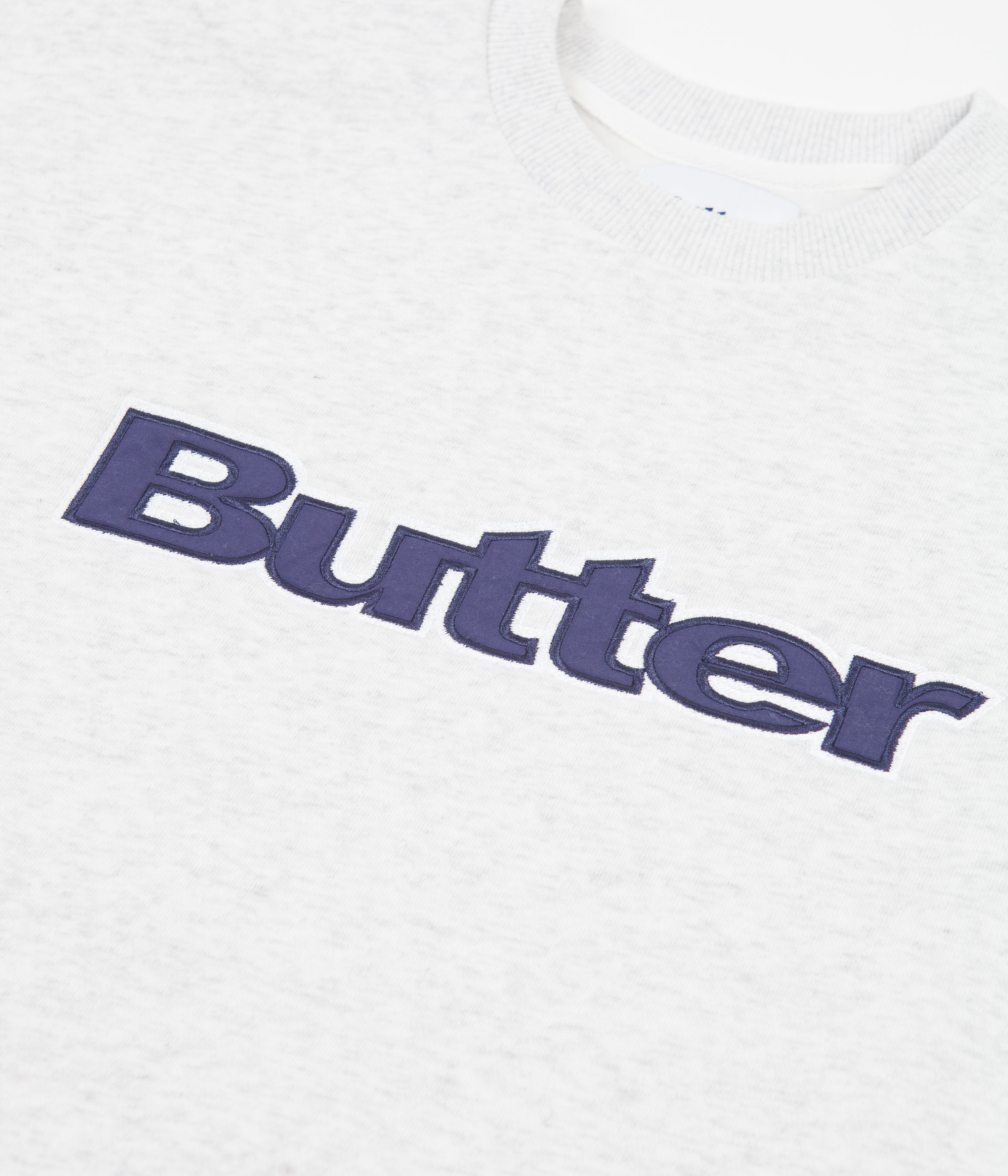 Butter Goods Logo Crewneck Sweatshirt - Ash Grey | Men's Casual Pullover Hoodie for Streetwear & Everyday Comfort