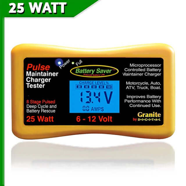 6V & 12V 25W Smart Battery Charger, Maintainer & Pulse Desulfator - Car, Motorcycle, Boat, RV Battery Charging & Maintenance - Perfect for Winter Storage & Long-Term Vehicle Care