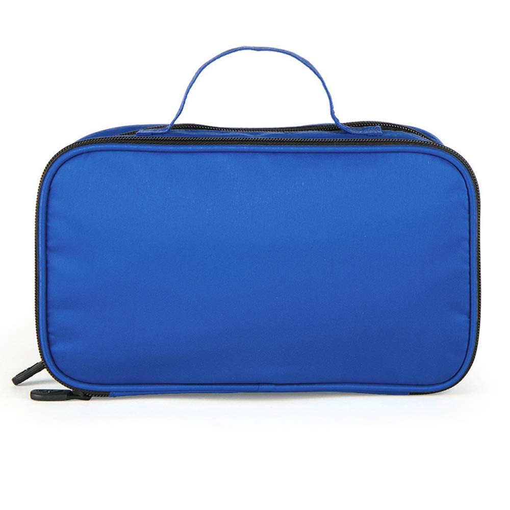 Premium Travel Makeup Bag with 2 Zippered Compartments - Waterproof Cosmetic Organizer Pouch for Women - Portable Makeup Case for Airplane, Gym & Vacation (Blue) - Perfect for Daily Use & Travel Essentials Storage