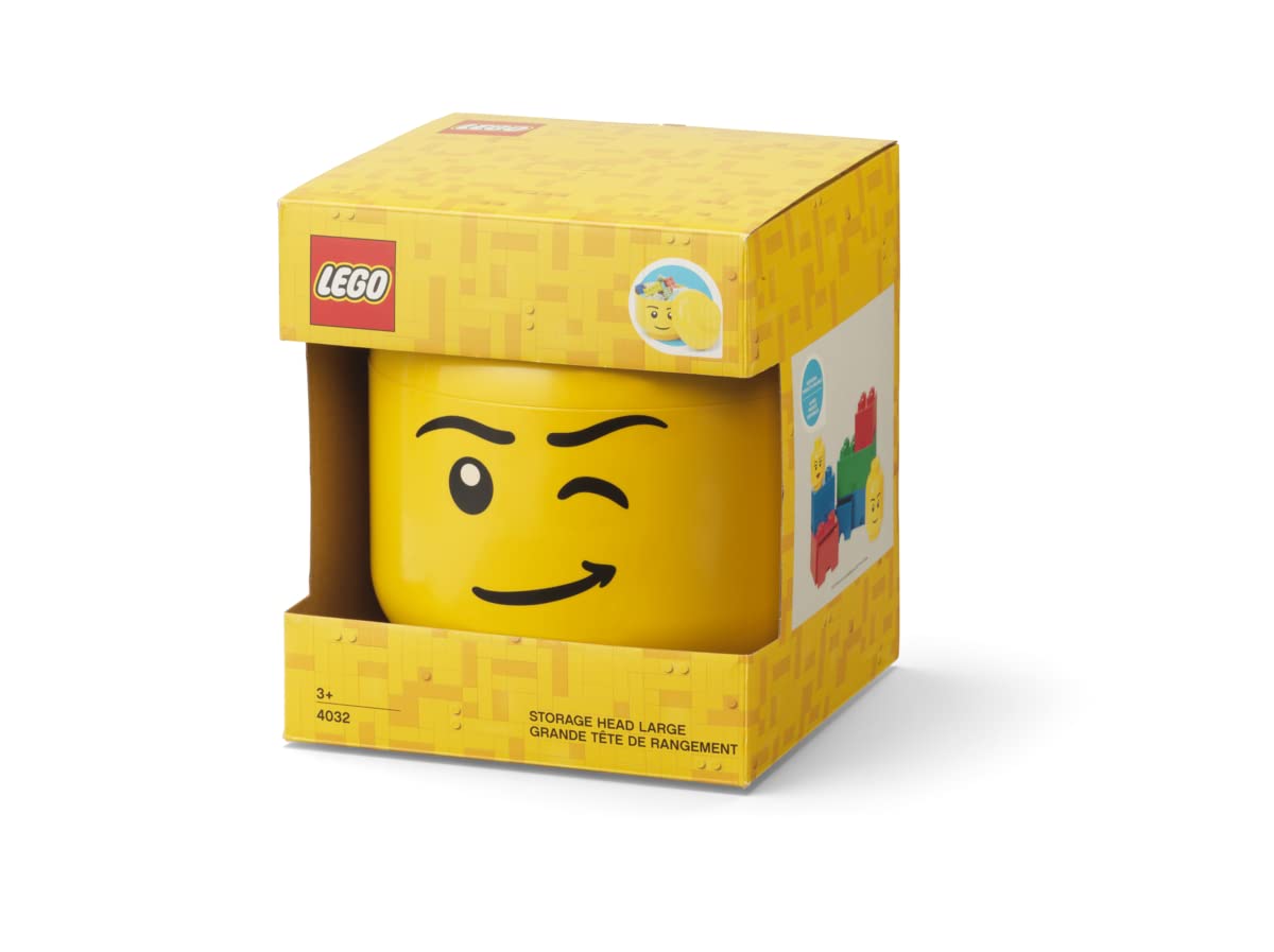 LEGO Storage Head Large Yellow - Creative Toy Organizer for Kids Room & Playroom - Perfect for LEGO Brick Storage and Display