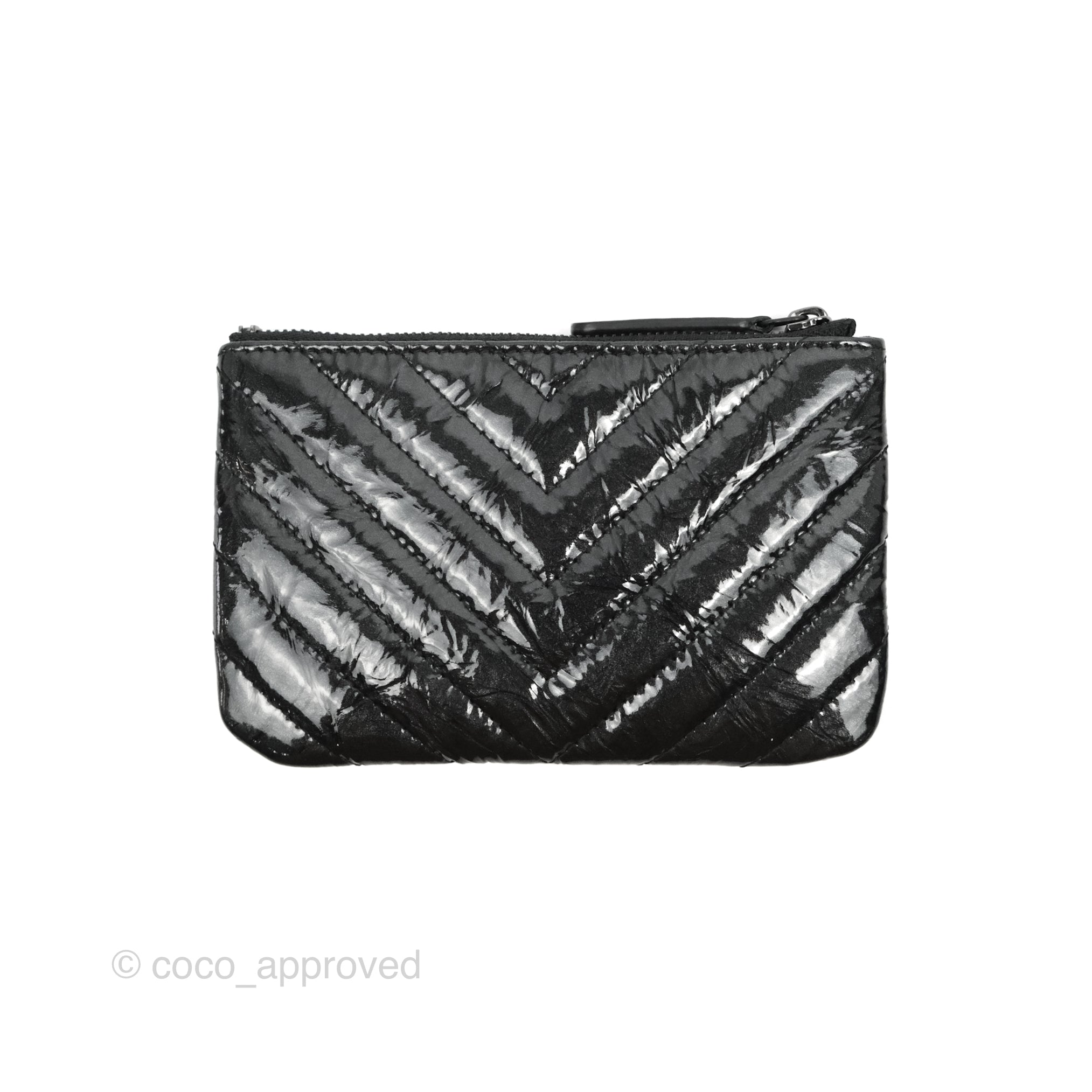 Chanel Chevron Mini O Case Black Shiny Aged Calfskin So Black - Luxury Crossbody Bag for Women, Perfect for Evening Parties, Date Nights & Travel Accessories