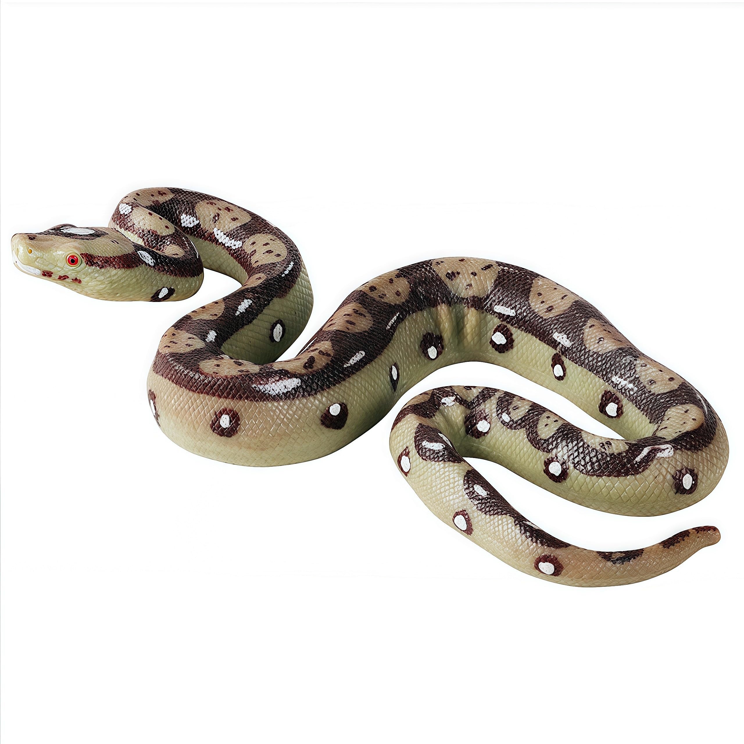 Realistic Fake Snake Toy - Python & Boa Constrictor Rubber Gag Toy for Halloween Pranks, Bird & Squirrel Deterrent - Scary Prank Props for Kids & Adults - Perfect for Outdoor Decor, Party Gags & Wildlife Control