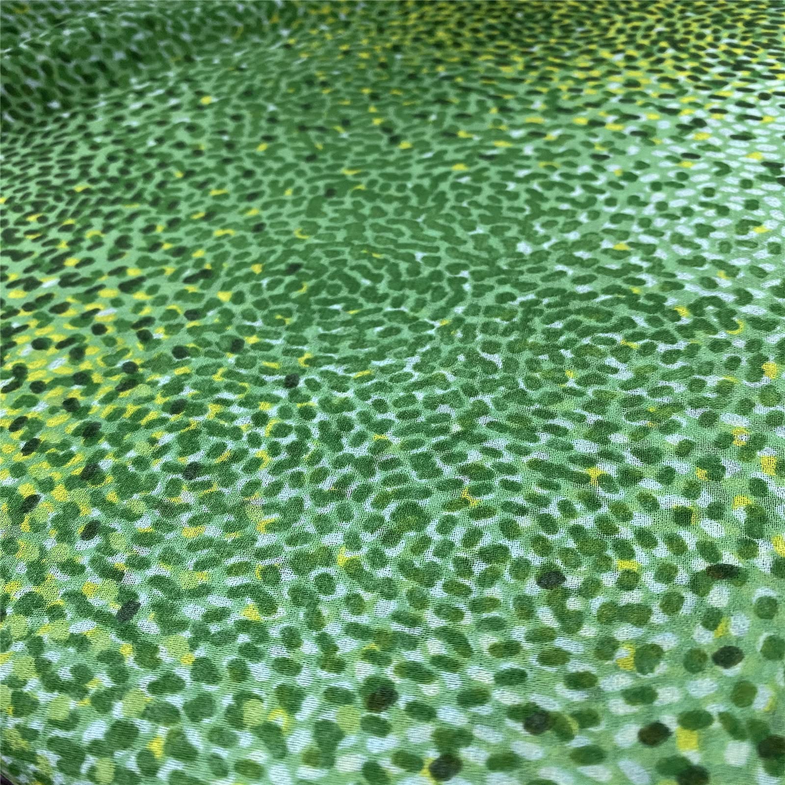 Printed Chiffon Fabric by The Yard - Green Dot Voile Draping Material for Sewing | Polyester Chiffon for Women's Dresses, Blouses, Scarves & Apparel | Perfect for DIY Fashion, Evening Wear & Summer Clothing Projects