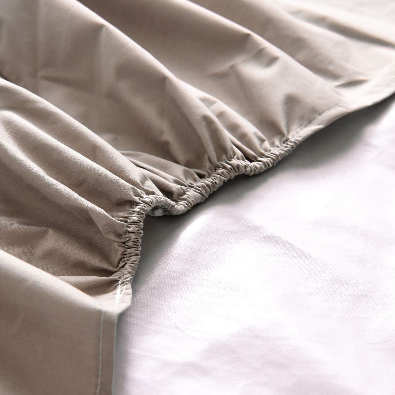 Waterproof Fitted Sheet Full Size - Gray Deep Pocket Brushed Microfiber Mattress Protector (54