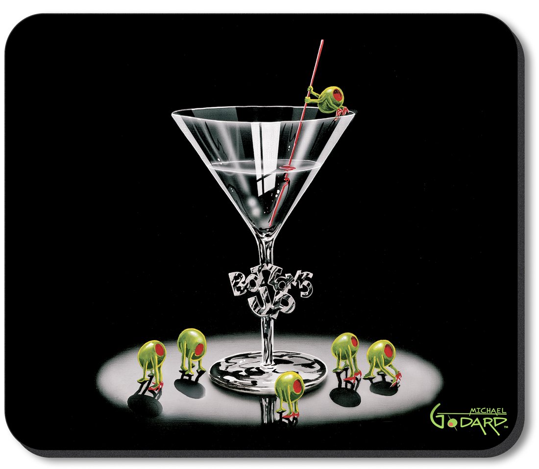 Michael Godard Bottoms Up Art Plates Brand Mouse Pad - Non-Slip Gaming & Office Desk Mat for Computers & Laptops - Perfect for Home, Office & Gaming Setups