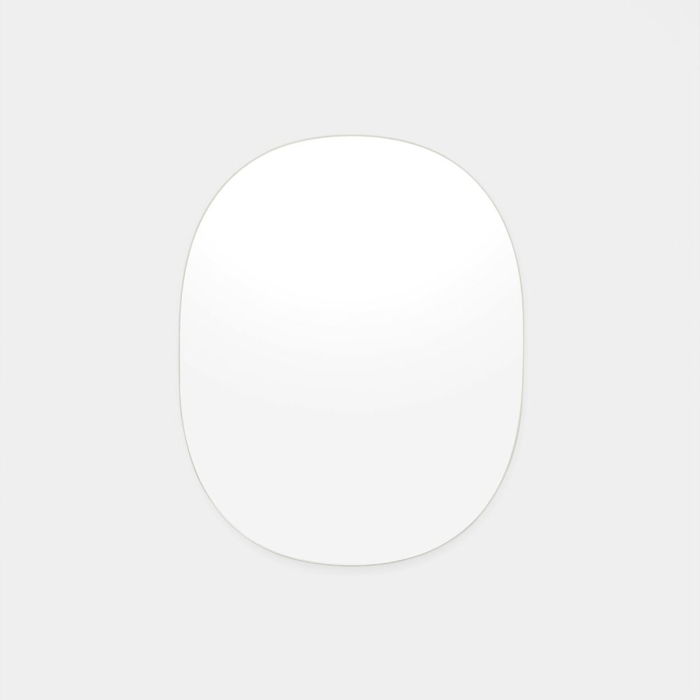 MIDDLE OF NOWHERE Miller Oval Mirror - White Wall Decor (60x75cm) - Perfect for Living Room, Bedroom & Entryway Decor