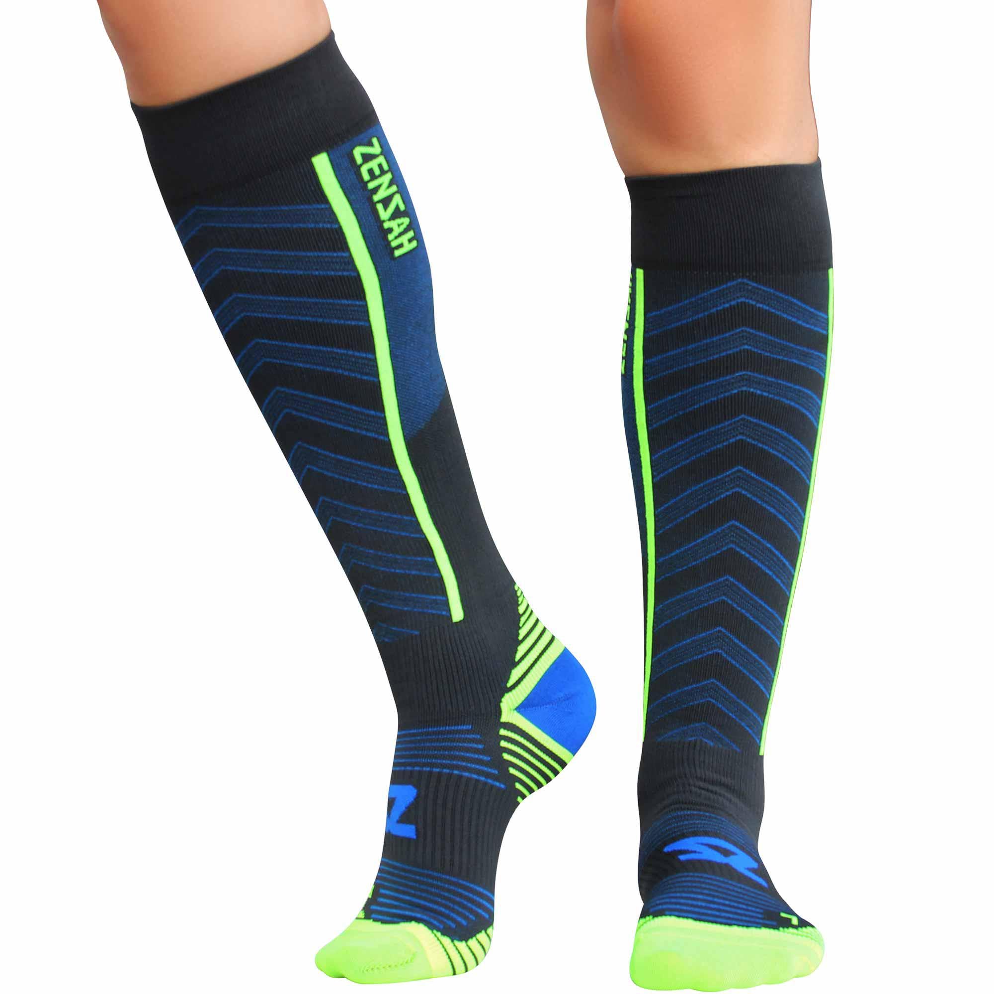 Zensah Featherweight Compression Socks - Ultra-Lightweight Running Socks for Women & Men - Improve Performance & Recovery for Runners, Athletes & Travelers