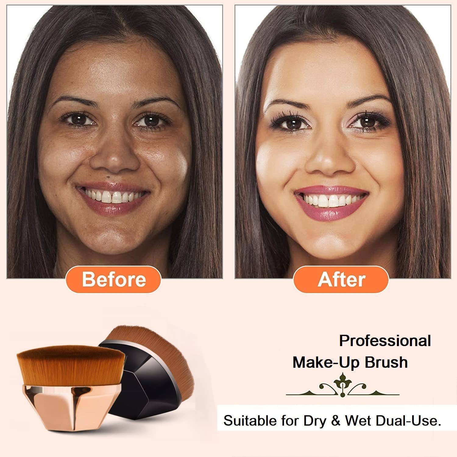 Bajajbeautyshop Professional Liquid Foundation Brush - Flat Top Kabuki Makeup Brush for Seamless Blending of Liquid, Cream & Powder Foundation | Travel-Friendly with Case | Perfect for Everyday Makeup & On-The-Go Touchups