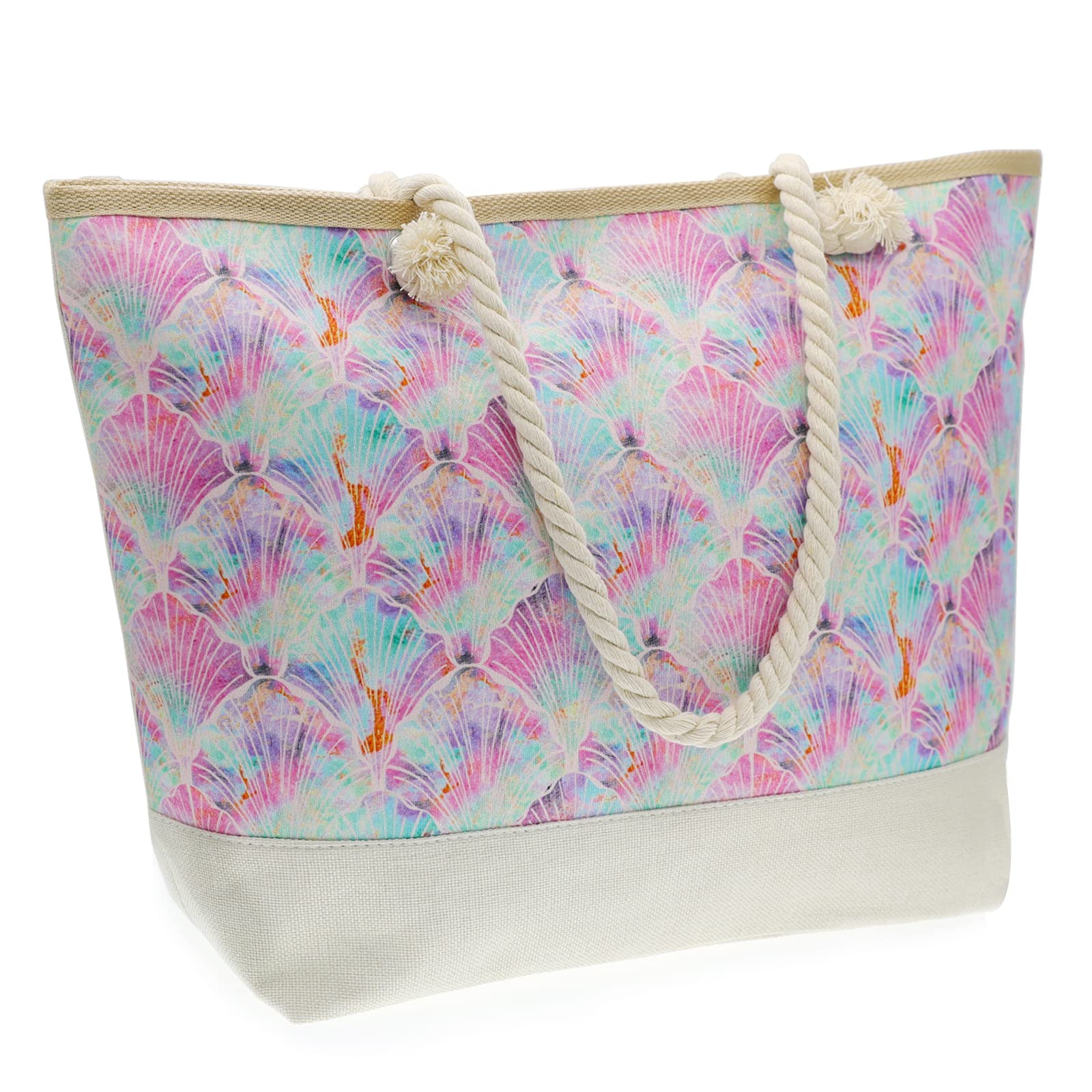 Extra Large Waterproof Beach Bags for Women with Zipper - Stylish Travel Tote for Daily Use, Pool, Vacation & Shopping