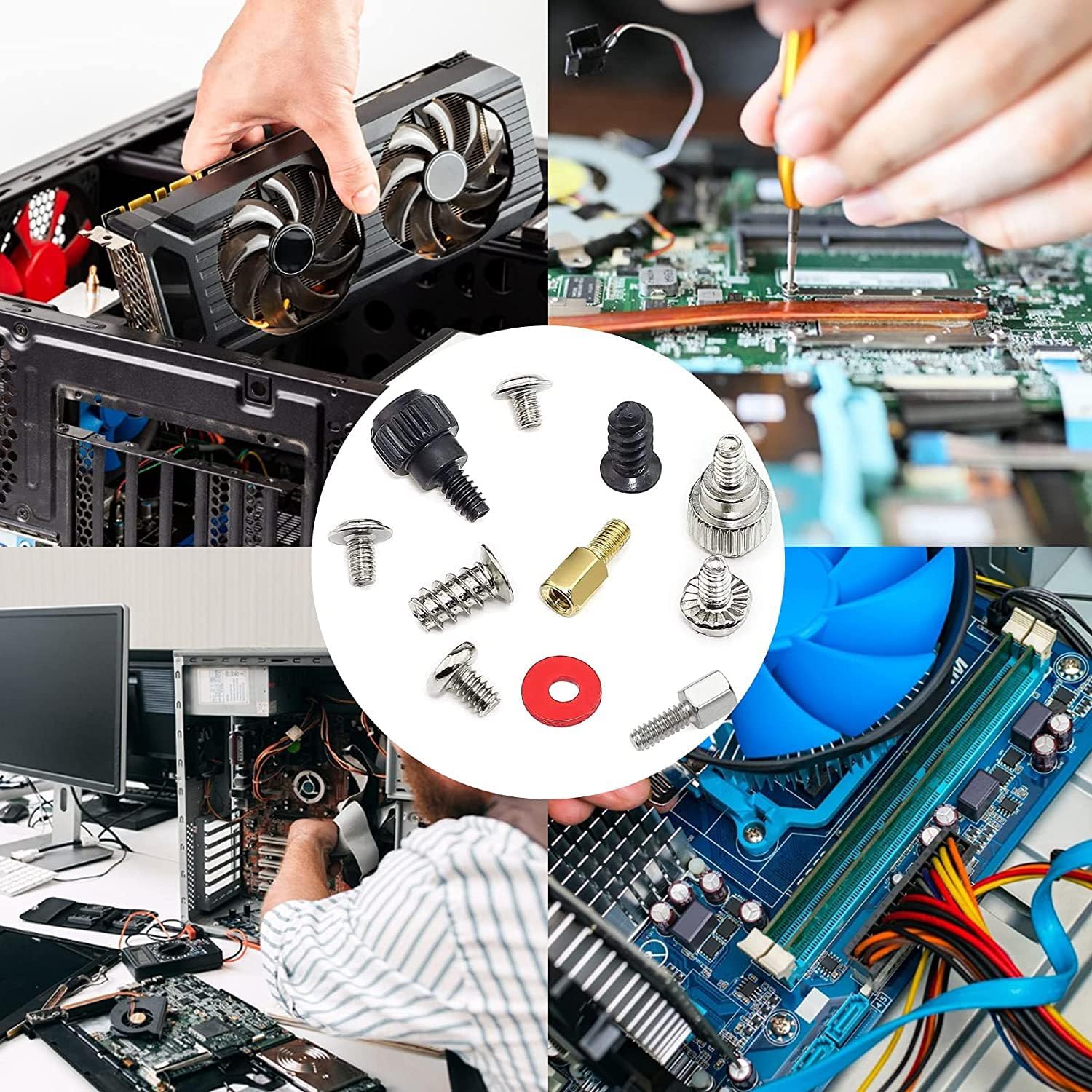 ZHHSUNY 332-Piece PC Screw Standoff Kit for Computer Case, Hard Drive, Motherboard, Cooler Fan & Graphics Cards - Perfect for PC Building, Upgrades & Repairs