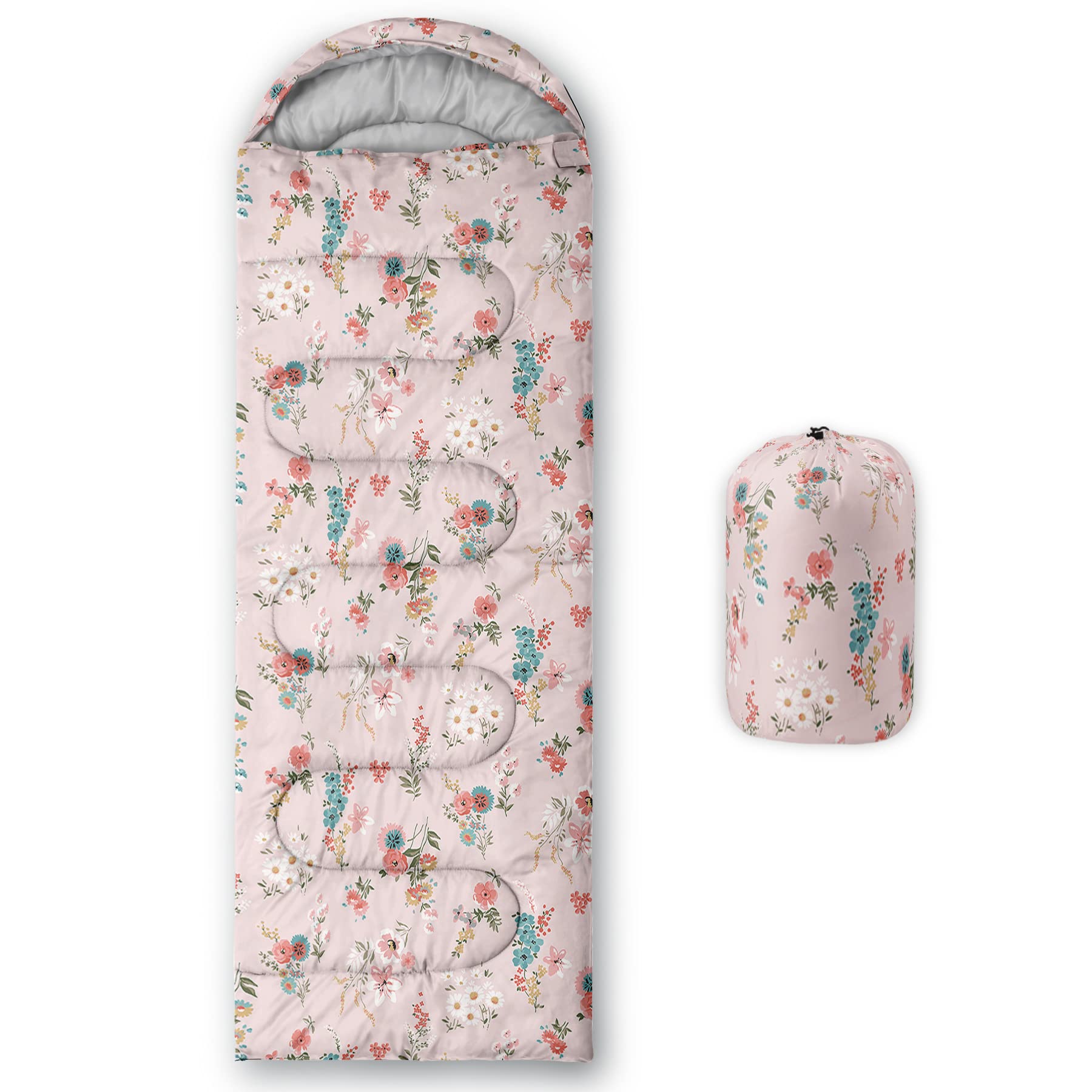 QOOMO 3 Season Lightweight Waterproof Sleeping Bag for Adults & Kids - Warm & Cool Weather Camping Gear for Travel, Hiking, and Outdoor Adventures