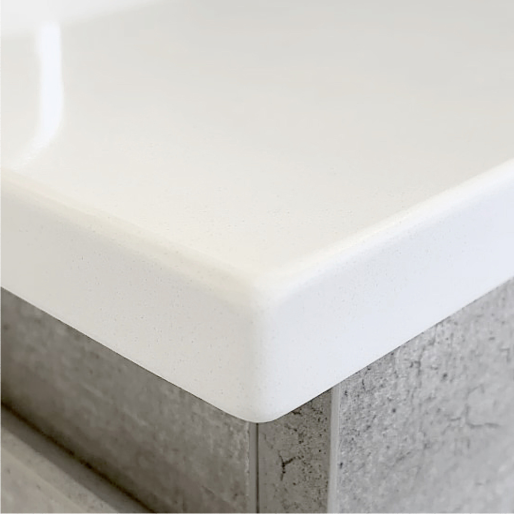 Fienza SC150XD Crystal Pure Undermount Stone Top Double Basin Wall Hung Vanity Unit - 1500mm Modern Bathroom Sink for Industrial Style Edge Design | Perfect for Contemporary Home & Commercial Spaces