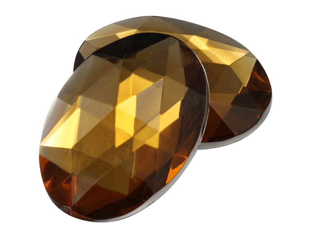 Allstarco 40x30mm Large Flat Back Oval Acrylic Rhinestones - 4pc Brown Smokey Topaz H131 for Cosplay Costumes, DIY Crafts, Jewelry Making & Embellishments | Perfect for Costume Accessories, Scrapbooking & Home Decor