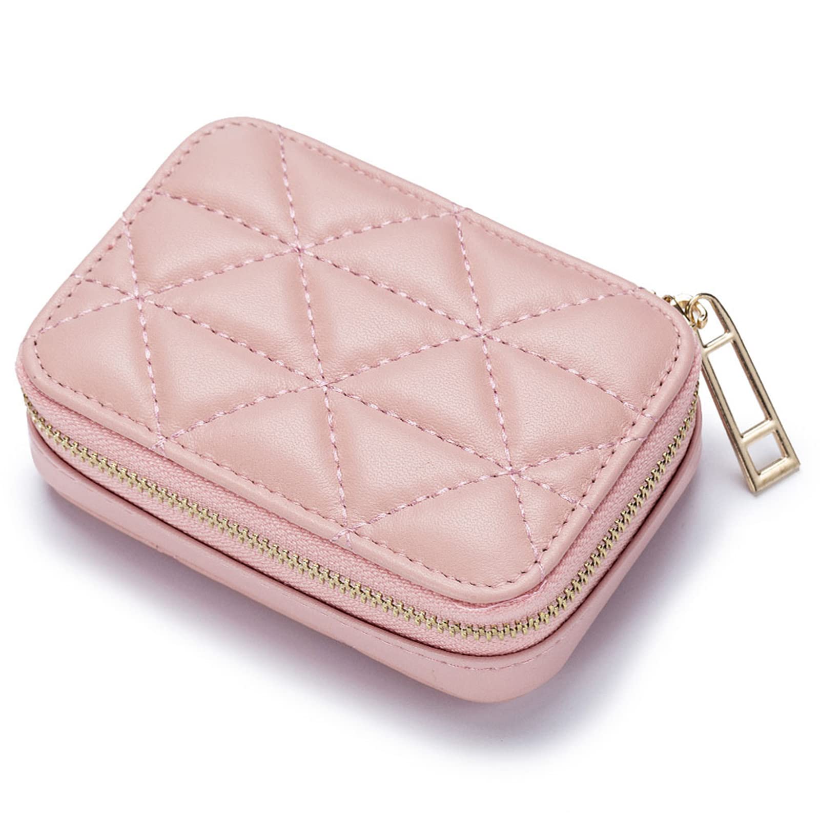 Premium Soft Leather Lipstick Case with Mirror - Portable Travel Makeup Bag for Women, Durable Mini Cosmetic Storage & Toiletry Organizer - Perfect for Daily Touch-ups, Purse Essentials & On-the-Go Beauty (Pink)