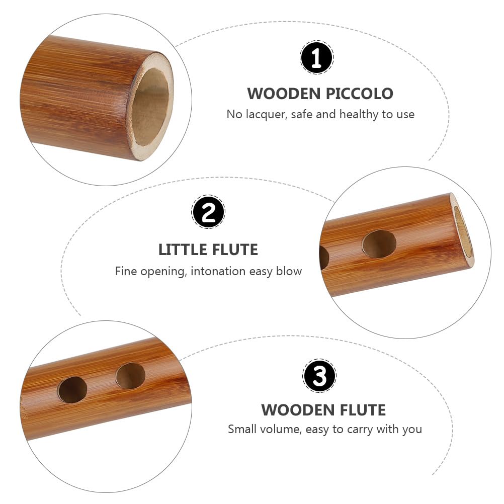 Toyvian Handmade Bamboo Dizi Flute - 10-Hole Alto Piccolo Native Flute Instrument for Beginners | Mini Saxophone Style | Perfect for Music Practice, Gifts & Traditional Performances