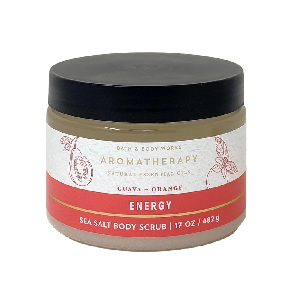 Bath & Body Works Aromatherapy Energy GUAVA ORANGE Gift Set - Body Wash & Sea Salt Scrub for Spa Day & Relaxation | Revitalizing Shower & Exfoliation Routine