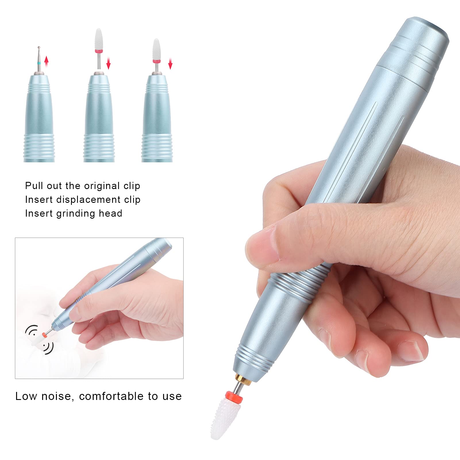 Professional Portable USB Nail Drill Kit with Polishing Bits - Electric Manicure Pedicure Machine for Home & Salon Use | Perfect for DIY Nail Care, Acrylics & Gel Extensions