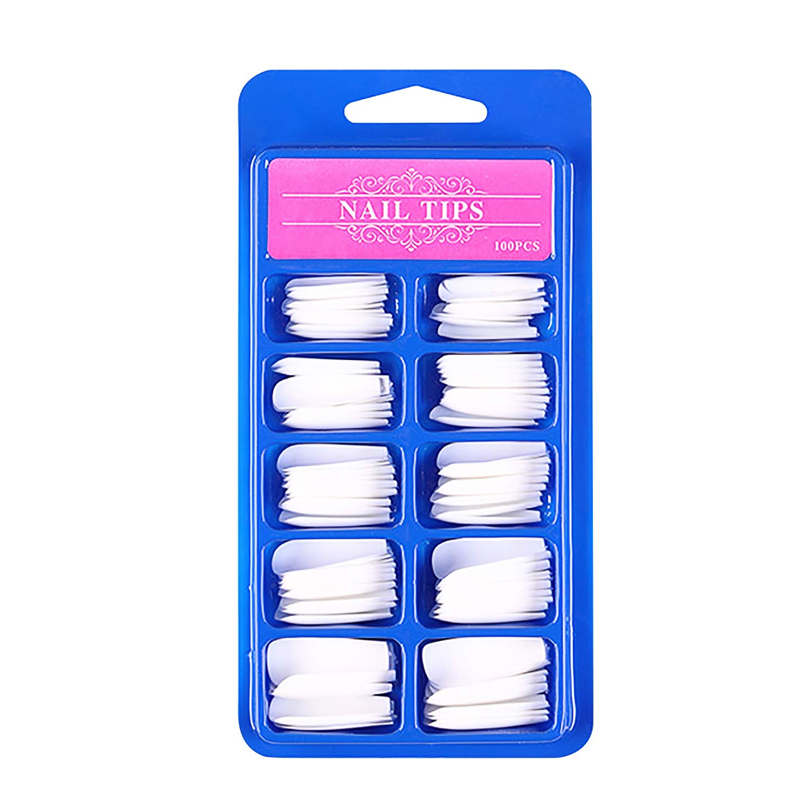 100pcs False Nails for Girls - Ballerina & Coffin Shape Press-On Nails with Flower Stickers | Kids Manicure Set for Nail Art, Parties & Special Occasions
