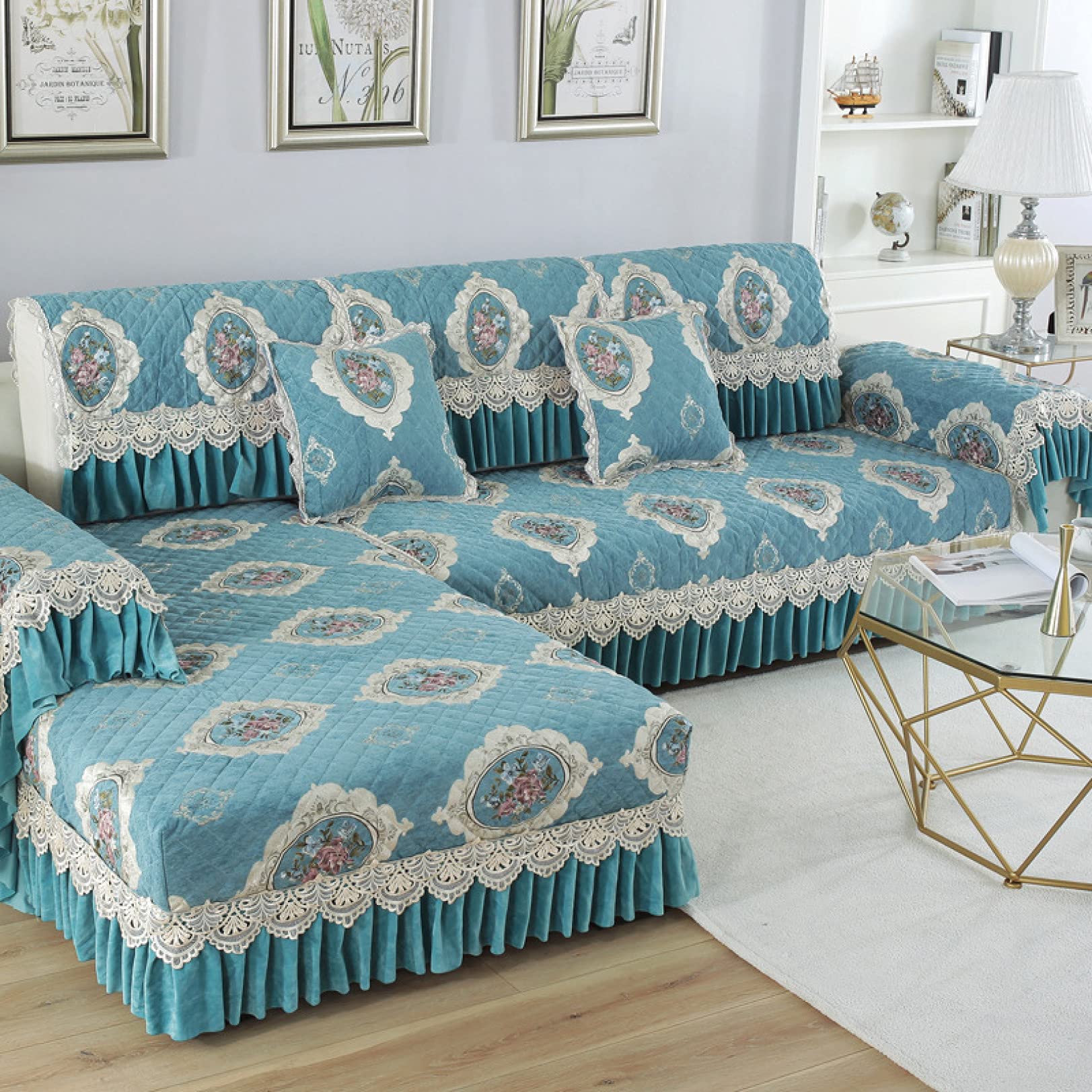 Water Resistant Sofa Covers - L-Shaped Furniture Protector Slipcovers, Soft Polyester Seat Cushion Covers for Living Room & Home Decor | Perfect for Pets, Kids & Daily Use